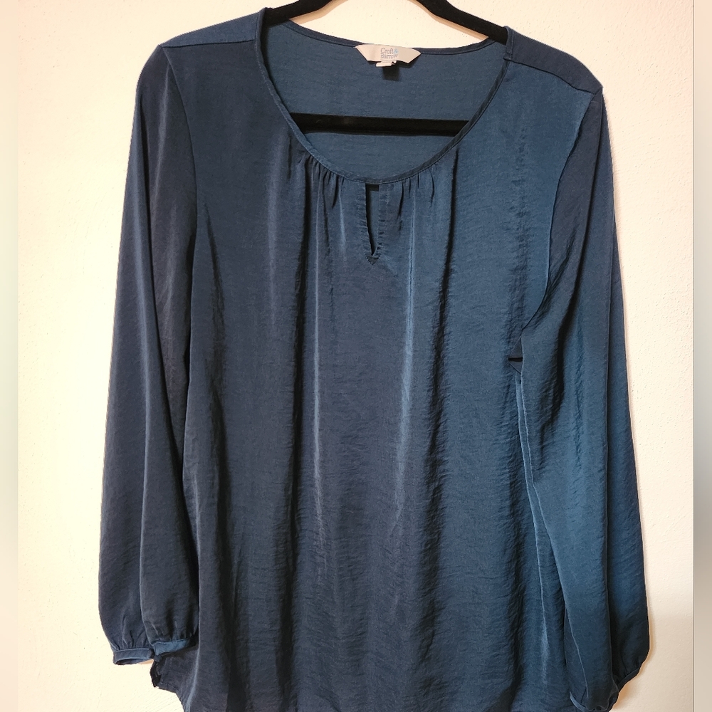 Croft & Barrow Teal Blouse Size L